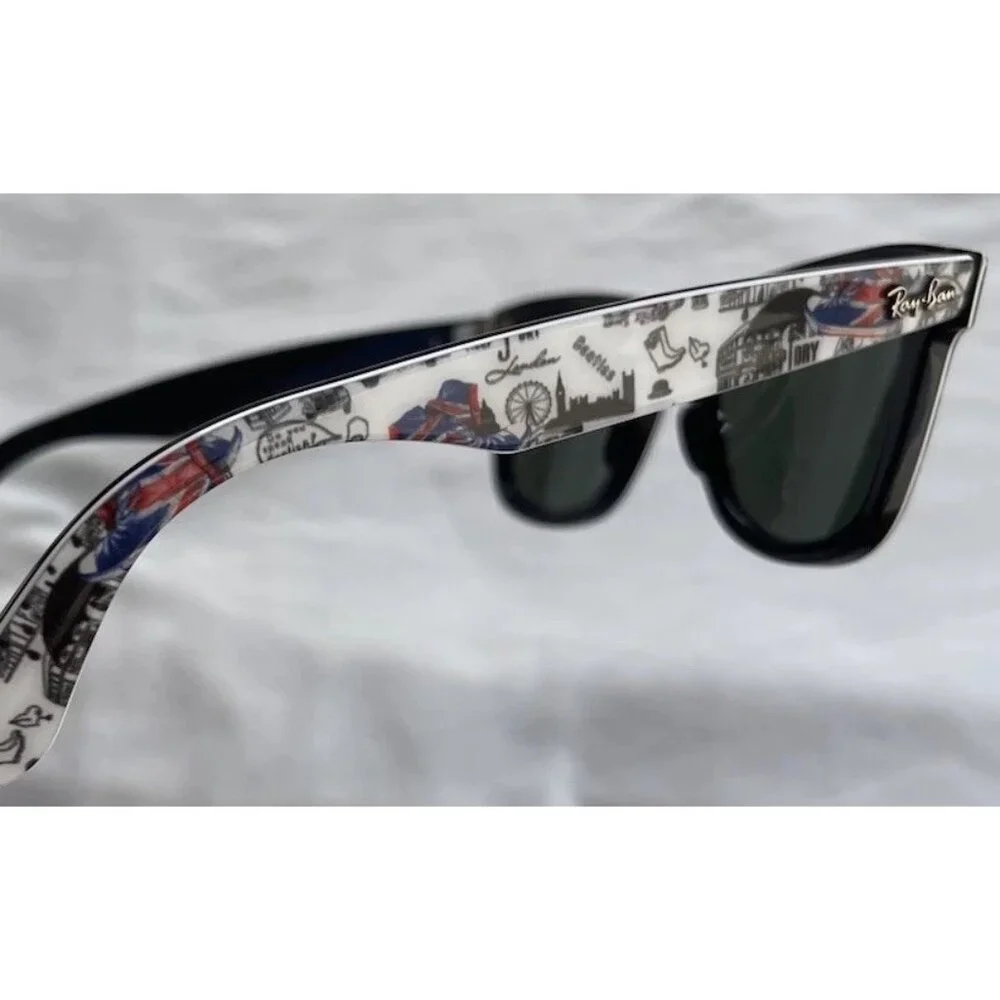 Ray-Ban Men’s Original Wayfarer Rare Special Series London Print Sunglasses RARE